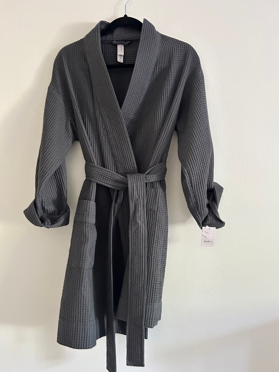Auden Other - Auden Charcoal gray Waffle Knit Sleepwear Robe NWT XS/S
